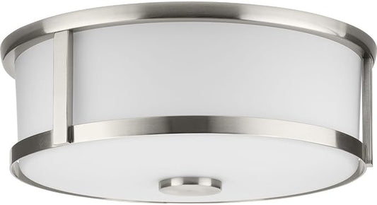 Progress Lighting P350254-009 Gilliam - 2 Light Flush Mount in New Traditional Style-4.62 Inches Tall and 12.62 Inches Wide, Finish Color: Brushed Nickel