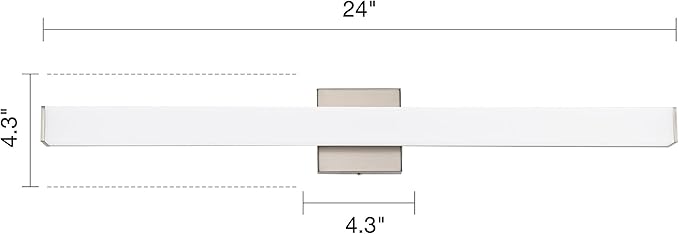 Bathroom Vanity Light Brushed Nickel Square LED 24 inch 14W 4000K Natural White Light Wall Bar Lighting Fixtures Over Mirror (Brushed Nickel, 31.5in 4000K Dimmable)