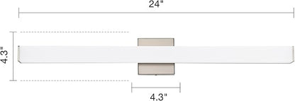 Bathroom Vanity Light Brushed Nickel Square LED 24 inch 14W 4000K Natural White Light Wall Bar Lighting Fixtures Over Mirror (Brushed Nickel, 31.5in 4000K Dimmable)