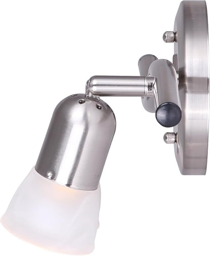 Canarm James 2-Light Track Lighting, Silver Finish, Adjustable Alabaster Glass Shades, 15" Wide Industrial Ceiling Spotlight for Kitchen, Living Room, Hallway