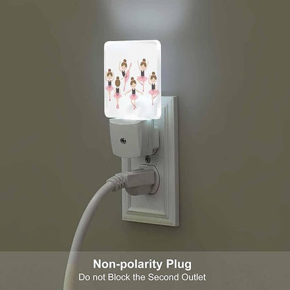 LED Night Light,Cute Ballerina LED Night Light Plug into Wall with Dusk to Dawn Light Sensor White Energy Efficient Nightlight for Bedroom Bathroom Hallway Living Room Kitchen