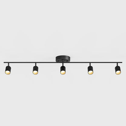 Shura Black 5-Light Track Light with Adjustable Heads, Integrated LED Bulbs, 4 ft. Track Lighting Kit Ceiling Light, 3000k, 2450 Lumens
