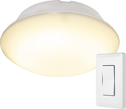 Energizer LED Ceiling Light Fixture, Battery Operated, Wireless Wall Switch Remote, 300 Lumens, Ceiling Light No Electricity, Perfect for Closets, Laundry Room, Garage, Shed and More, 58823-T1