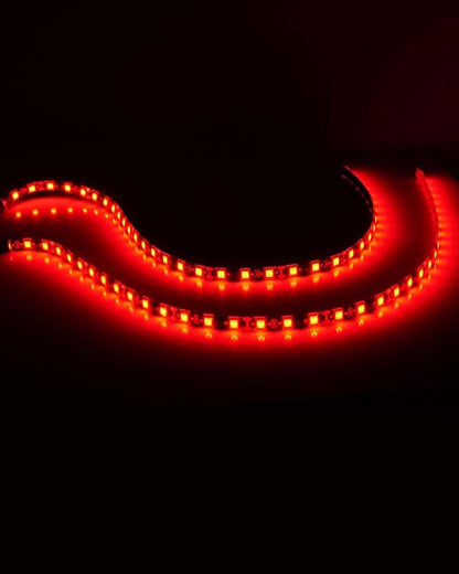 Red Led Strip Lights 24" Connectable 12V Led Light Strip for Cars Golf Cart Boat Marine Motorcycle Interior & Exterior Waterproof Car Light Strip, 4Pack