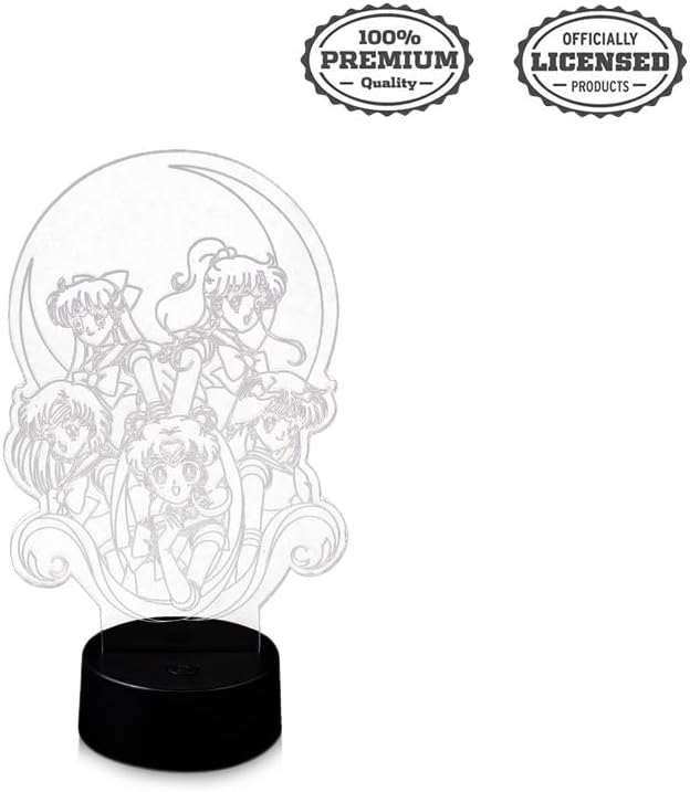 Stunned Mind Sailor Moon Acrylic Lamp LED Lamp [7” x 4.32”], Night Light, Lighting, Illuminate by Just Funky - Sailor Scouts, Prism Powers, Kawaii, Magical Girls, Usagi, “in The Name of The Moon”