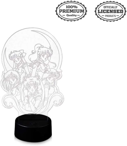 Stunned Mind Sailor Moon Acrylic Lamp LED Lamp [7” x 4.32”], Night Light, Lighting, Illuminate by Just Funky - Sailor Scouts, Prism Powers, Kawaii, Magical Girls, Usagi, “in The Name of The Moon”