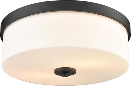 ML Lighting 214102-MB Laphia 13.25" Wide 2-Light Flushmount - Matte Black