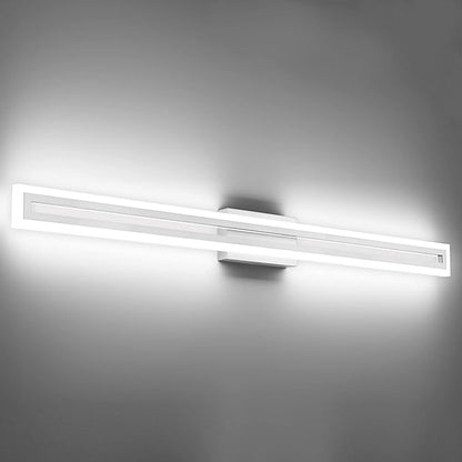 SOLFART Bathroom Vanity Light Fixtures 48 Inch Led Brushed Nickel Bathroom Light Fixtures 6000K