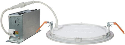 HALO HLB Recessed Lighting 6 Inch LED Thin Canless, Dimmable w/Selectable Color Temperatures with 2 Trims -HLB6099FS1EMWR-2TR