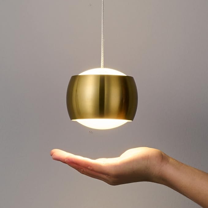 Modern LED Dimmable Pendant Light fixtures,Mini Island Pendant Lighting for Kitchen Island Dinning Room,Bedroom,Bar, Kitchen Island Ceiling Hanging Light Fixtures(gold-1-Pack)