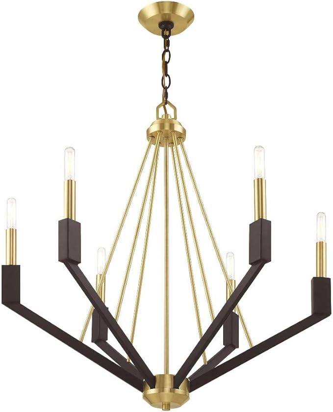 Livex Lighting 6 Lt Brushed Nickel & Black Chandelier