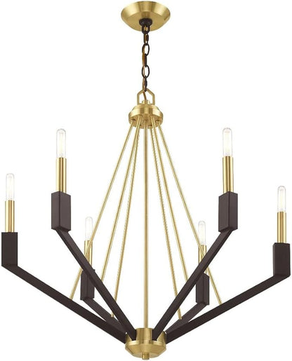 Livex Lighting 6 Lt Brushed Nickel & Black Chandelier