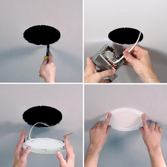 HALO HLB LED Recessed Lighting 6 inch Thin Canless w/Selectable Color Temperatures, 0-10V Dimming, 120-277V Input - HLB64099FSE010MWR