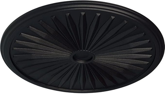 Ekena Millwork CM33LESGS 33-1/8" x 3-1/2" x 1-3/8" Leandros Ceiling Medallion, Steel Gray