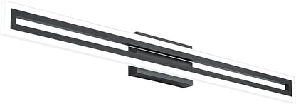 SOLFART Vanity Light Bathroom Light Fixtures Over Mirror Bathroom Vanity Light Fixtures Black Modern Light Fixture 6000K