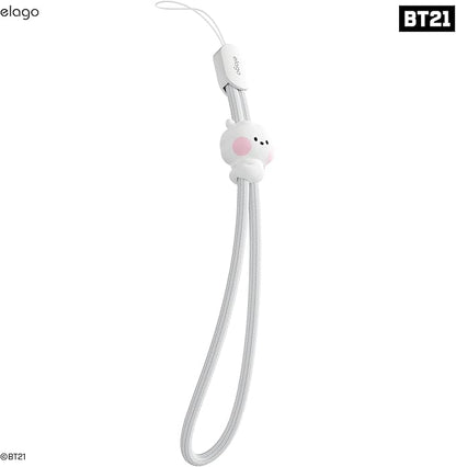 elago | LINE FRIENDS BT21 [OFFICIAL MERCHANDISE] Lanyard Wrist Strap, phone charm, keychain, Anti drop, Adjustable Button