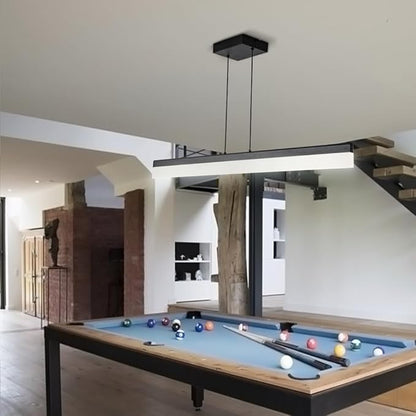 Black Wood LED Kitchen Island Lighting, 39 Inch LED Linear Pendant Light, Dimmable Ceiling Hanging Chandeliers for Dining Room Living Room Bar Pool Table 24W, Modern Farmhouse Fixture, 6000K