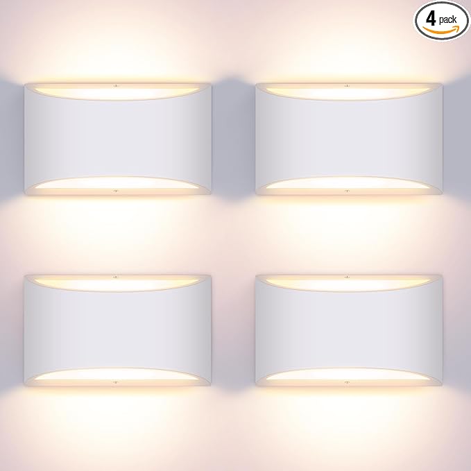 4 Pack Modern LED Wall Sconce Hardwired Indoor Wall Lights Up and Down Wall Mount Light Fixture for Living Room Bedroom Corridor Hallway Conservatory Warm White 3000K(with G9 Bulbs)