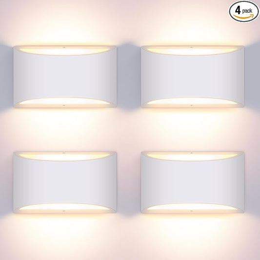 4 Pack Modern LED Wall Sconce Hardwired Indoor Wall Lights Up and Down Wall Mount Light Fixture for Living Room Bedroom Corridor Hallway Conservatory Warm White 3000K(with G9 Bulbs)