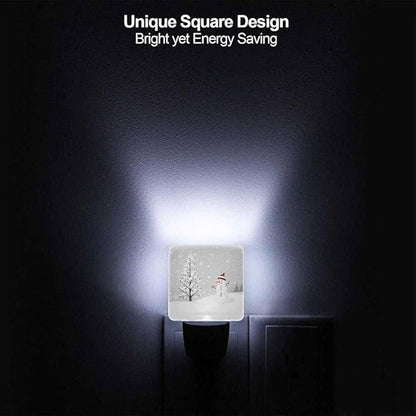 Christmas Card Design LED Night Lights Plug into Wall with Winter Tree and Bullfinches 0.5W Plug in Night Light, Dusk to Dawn, Bright Nightlight Auto On/Off, for Room Bedroom Bathroom