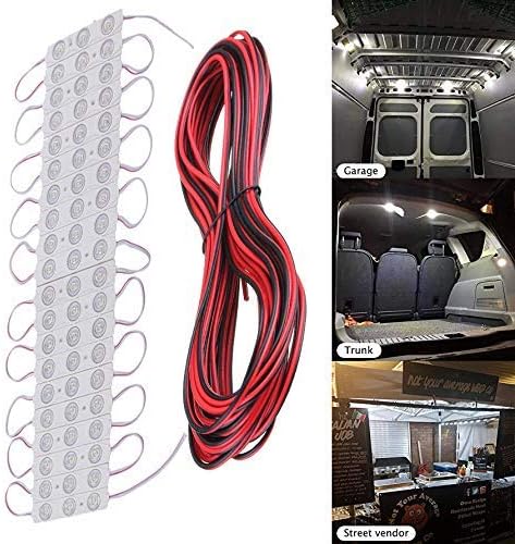 ROYFACC 60 LED Van Light Car Interior Light Bright White Lighting Dome Lamp Ceiling Work Lights Kit for Van Truck Auto Car Vehicle Caravan DC 12V (20 Modules, White)