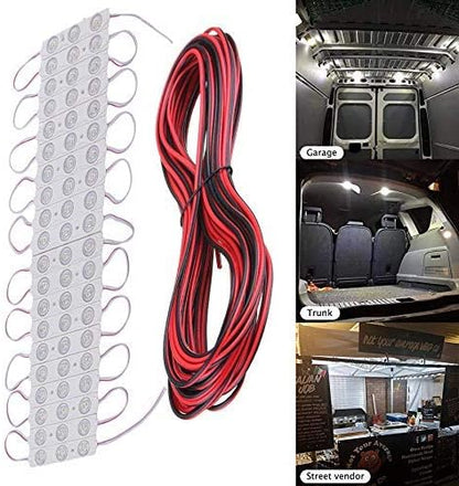ROYFACC 60 LED Van Light Car Interior Light Bright White Lighting Dome Lamp Ceiling Work Lights Kit for Van Truck Auto Car Vehicle Caravan DC 12V (20 Modules, White)