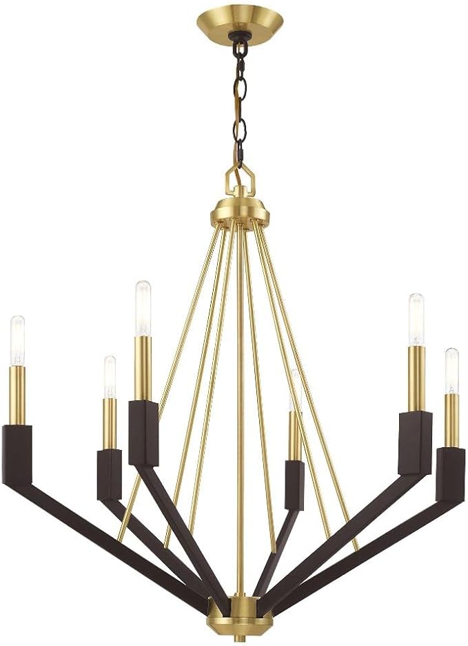 Livex Lighting 6 Lt Brushed Nickel & Black Chandelier