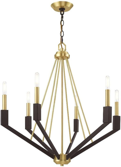 Livex Lighting 6 Lt Brushed Nickel & Black Chandelier