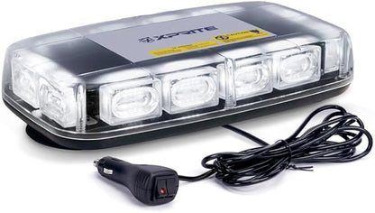 Xprite Upgraded 12" 72LED Rooftop Mini Strobe Lights, Emergency Safety Flashing Beacon Light Bar with Magnetic Base for 12V-24V Construction Vehicles, Trucks, Snow Plow, Postal Car (White)