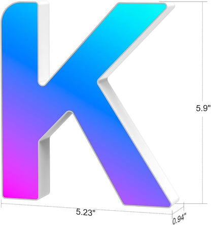 Light Up Letters Marquee Letter - Music Sync RGB Color Changing LED Lights Letter Logo Game Lights for Girls Women Party Birthday Christmas Valentine's Day Wall Desktop Decoration