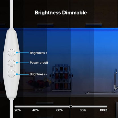 BTF-LIGHTING FCOB COB FOB LED Strip Lights 5V USB Powered 3.28FT 320LEDs Blue Color 8mm Width Dimmable CRI 90+ with 3M Tape Flexible High Density for 3D Printer TV Backlight PC DIY Decor