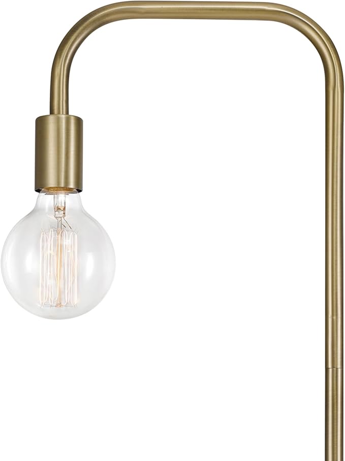 Globe Electric 67068 Holden 70" Floor Lamp, Matte Brass, in-Line On/Off Foot Switch