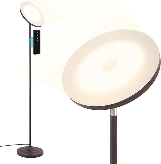 hanaking Floor Lamp, 30W/2600LM Super Bright Floor Lamp with Remote Control, Stepless Adjust Color Temperatures and Brightness, Torchiere Standing Lamp for Living Room Bedroom Office