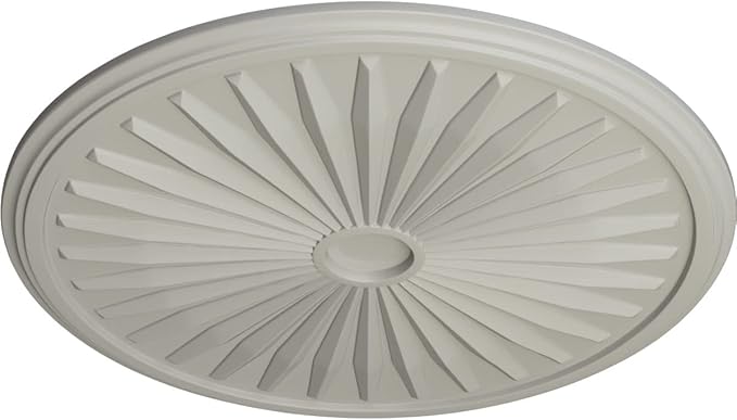 Ekena Millwork CM33LEPCF 33 1/8"OD X 3 1/2"ID X 1 3/8"P Leandros Ceiling Medallion Fits Canopies Up To 5", Cream