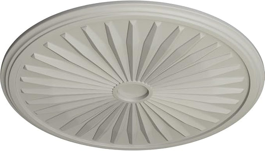Ekena Millwork CM33LEPCF 33 1/8"OD X 3 1/2"ID X 1 3/8"P Leandros Ceiling Medallion Fits Canopies Up To 5", Cream