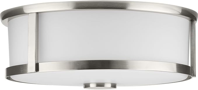 Progress Lighting P350254-009 Gilliam - 2 Light Flush Mount in New Traditional Style-4.62 Inches Tall and 12.62 Inches Wide, Finish Color: Brushed Nickel