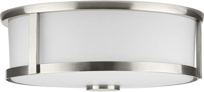 Progress Lighting P350254-009 Gilliam - 2 Light Flush Mount in New Traditional Style-4.62 Inches Tall and 12.62 Inches Wide, Finish Color: Brushed Nickel