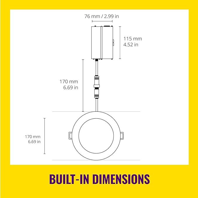 WiZ Connected Smart Retrofit Recessed Downlight, 1000 Lumens, 6 Inch Matter Compatible LED Color Changing Lights, Motion Recessed Lighting Fixture, Connects to Your Wi-Fi, Control with Voice or App