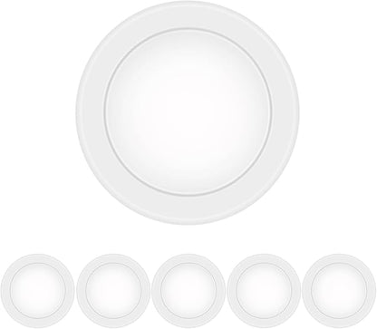 6 Pack 6 Inch LED Disk Light, Dimmable Flush Mount Ceiling Lights, Daylight 5000K, 15W 1100LM, CRI 90+, Low Profile Surface Mount Ceiling Disc Light, Wet Rated, Installs into Junction Box, ETL & FCC