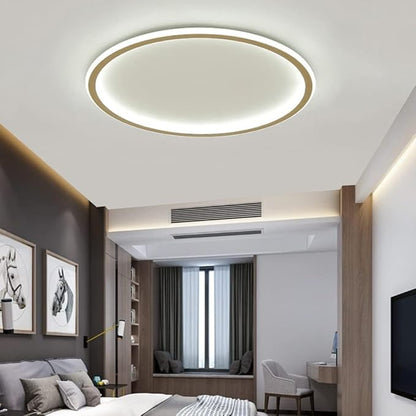 Dimmable LED Ceiling Light Fixture Flush Mount,20" Modern Round Recessed Ceiling Lamp with APP Adjustment,Gold 55W Close to The Ceiling Lighting Living Room Bedroom,3000K-6000K Ceiling Lamp