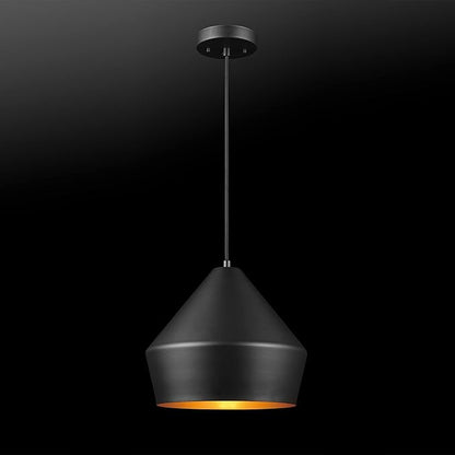 Globe Electric 65841 Amara 1-Light Pendant Lighting, Matte Black, Gold Interior, Bulb Not Included