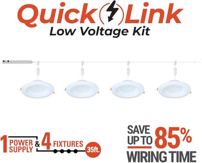 HALO Quicklink 6-Inch Canless LED Downlight Selectable 2700K, 3000K, 3500K, 4000K, 5000K CCT – White