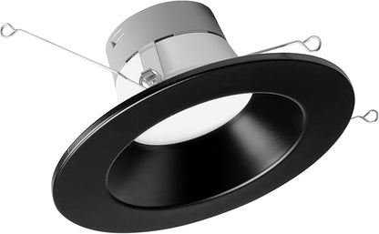 NICOR DLR566091203KBK DLR56(v6) 5/6-inch Black 900 Lumen 3000K Recessed LED Downlight