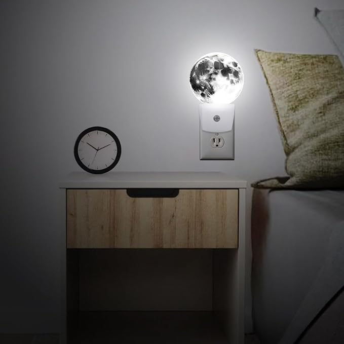 Moon Planet Night Light Plug-in Sleep Lamp Led Dusk to Dawn Night Light for Bedroom
