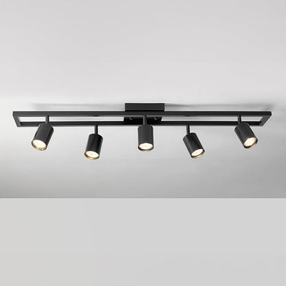 Globe Electric 5-Light Track Lighting, Adjustable Heads, Matte Black 36-Inch Dimmable Track Bar for Modern Kitchen, Living Room & Ceiling Lighting