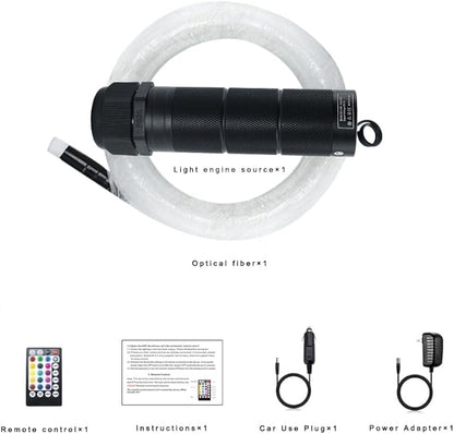 AKEPO APP 6W Mini Size Starlight Headliner Fiber Optic Lights Kit, 200pcs 0.03in/0.75mm 6.5ft/2m Optical Fibers+Music Activated Function+Remote/APP Control Star Ceiling Light Kits