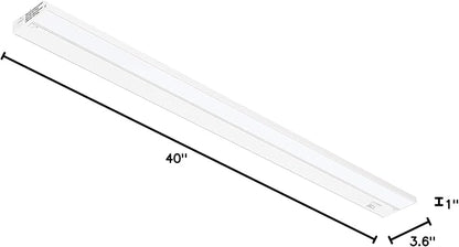 Getinlight 40-inch 3 Color Levels LED Under Cabinet Lighting, Hardwired or Plugged-in, Selectable White 2700K/3000K/4000K, Dimmable, White Finished, IN-0210-5