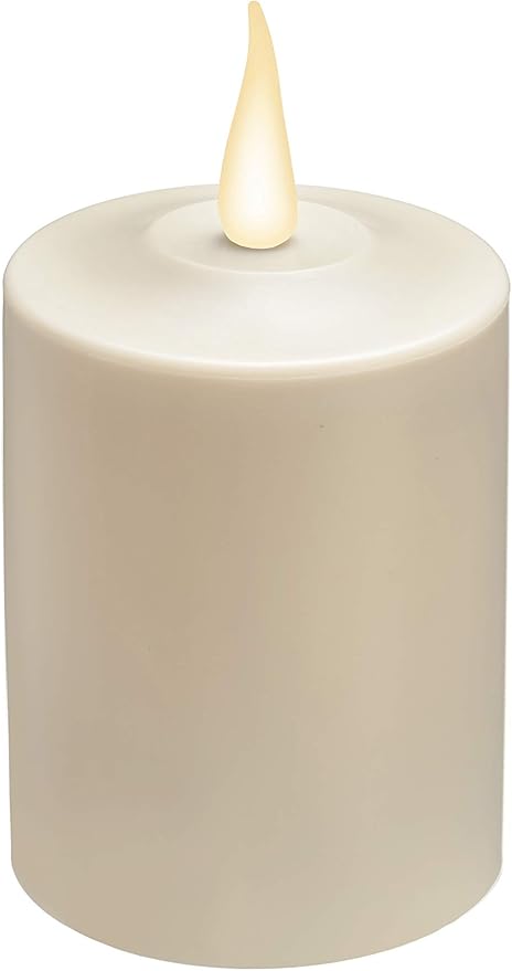 Xodus Innovations FPC1584 Weatherproof Flameless Indoor/Outdoor 4-Inch Battery Powered Pillar Candle with Warm White Realistic Flame