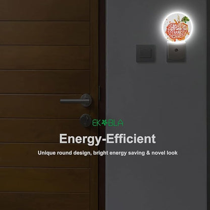 EKOBLA Pumpkin Plug-in Night Light, Thanksgiving Fall Pumpkin LED Nightlight with Auto Sensor for Bathroom & Hallway