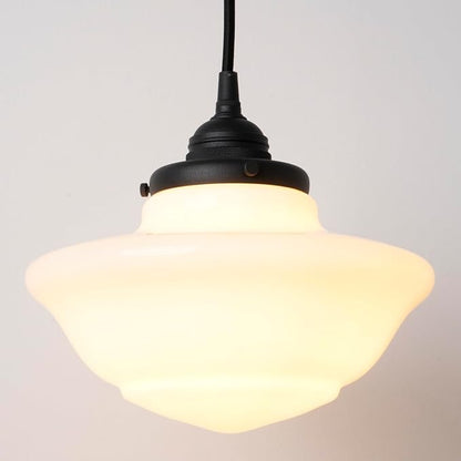 Modern Schoolhouse Ceiling Pendant Light with Milk White Glass Lampshade, Vintage Globe Hanging Ceiling Fixture Lamp for Kitchen Island Dining Room Hallway